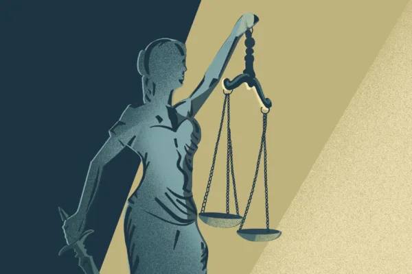 Justice with scales